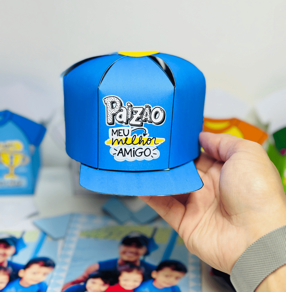 Porta Bombons Boné Azul Paizão