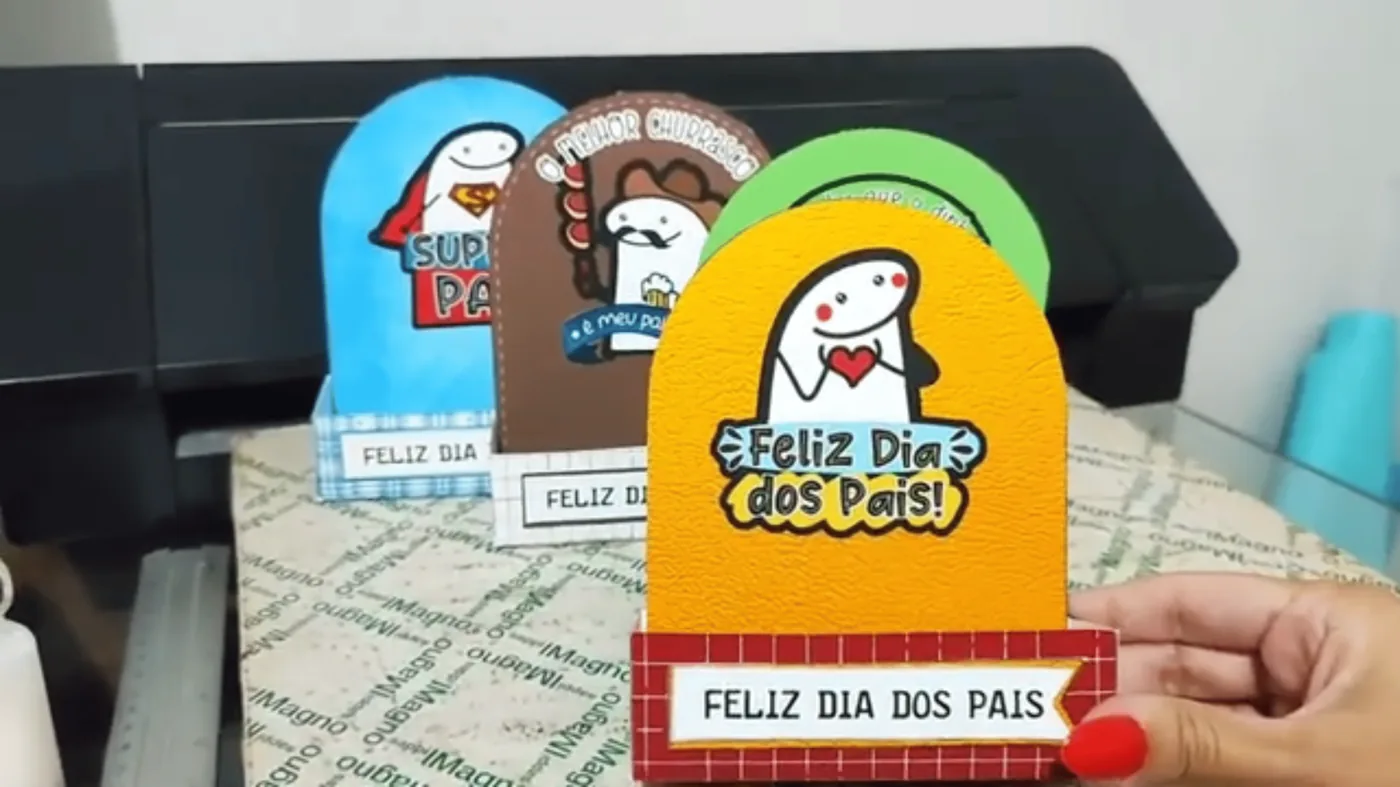 Mini caixas painel com personagens Feliz Dia dos Pais