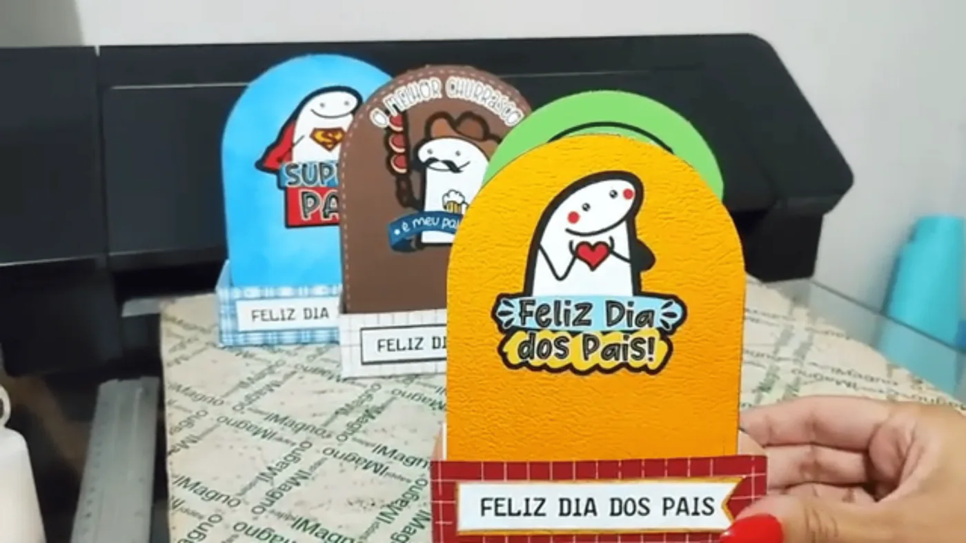 Mini caixas painel de Dia dos Pais montadas