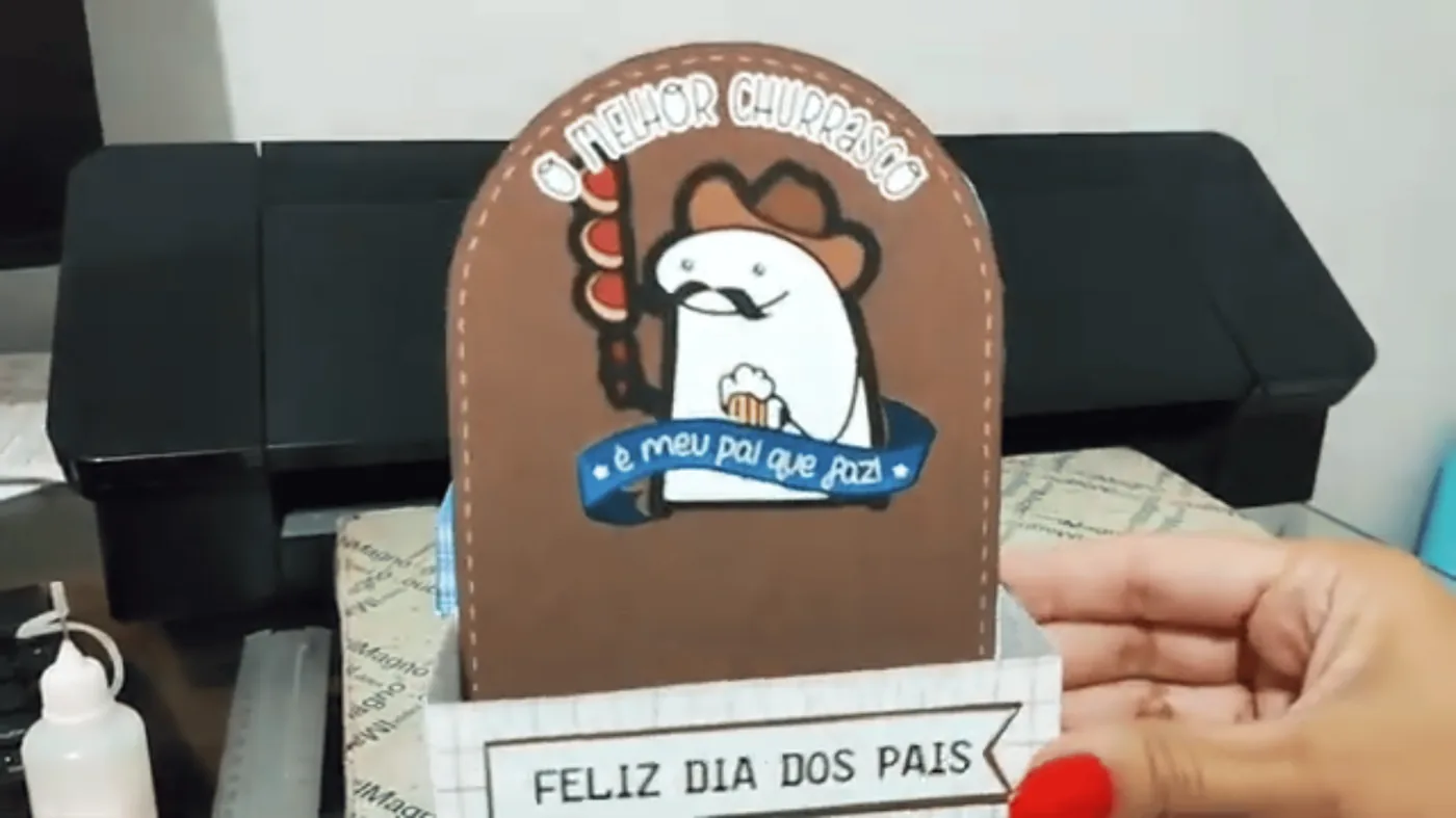 Mini caixa painel O melhor churrasco é meu pai que faz